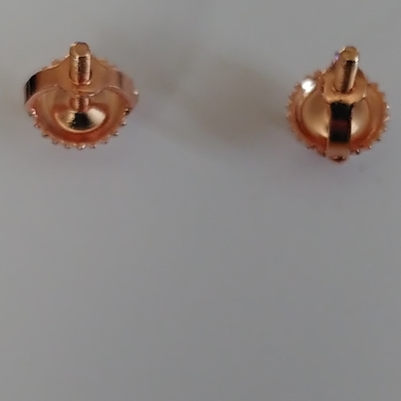 Elegant Rose Gold Stud Earrings - Picture 4 of 6